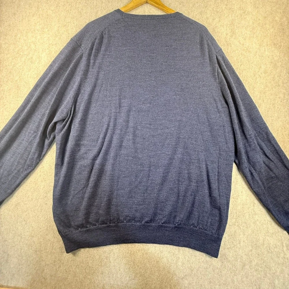 Polo Ralph Lauren Mens XXL Blue Heathered Crewneck Knit Sweater Long Sleeve Pony